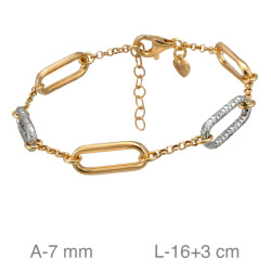 PULSERA PLATA BICOLOR ESLABONES