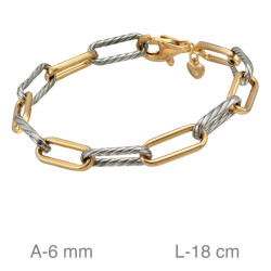 PULSERA PLATA BICOLOR ESLABONES