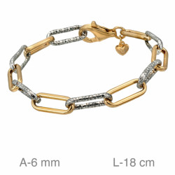 PULSERA PLATA BICOLOR ESLABONES