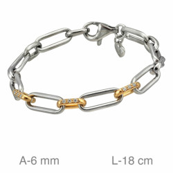 PULSERA PLATA BICOLOR ESLABONES ZTAS