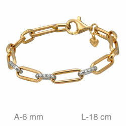 PULSERA PLATA BICOLOR ESLABONES ZTAS