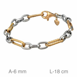 PULSERA PLATA BICOLOR ESLABONES
