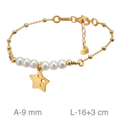 PULSERA PLATA B.ORO ESTRELLA PERLAS