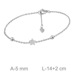 PULSERA PLATA ESTRELLA CIRCONITAS