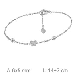 PULSERA PLATA MARIPOSA CIRCONITAS