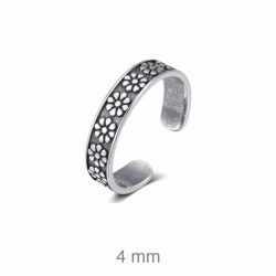 SORTIJA PLATA FLORES