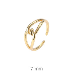 SORTIJA PLATA B.ORO NUDO