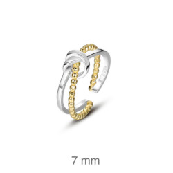 SORTIJA PLATA BICOLOR DOBLE