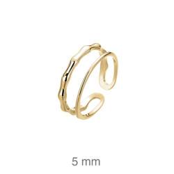 SORTIJA PLATA B.ORO DOBLE