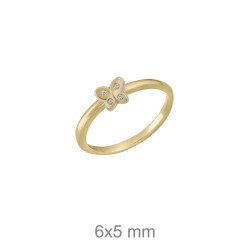 SORTIJA PLATA B.ORO MARIPOSA CIRCONITAS