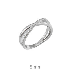 SORTIJA PLATA ENTRELAZADA CIRCONITAS