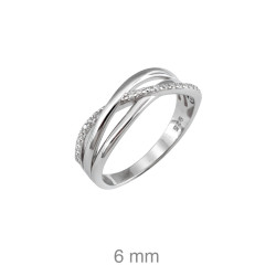 SORTIJA PLATA ENTRELAZADA CIRCONITAS