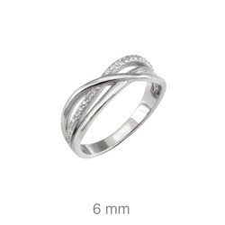 SORTIJA PLATA ENTRELAZADA CIRCONITAS