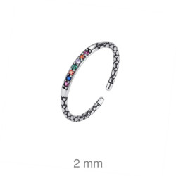 SORTIJA PLATA CIRCONITAS COLOR