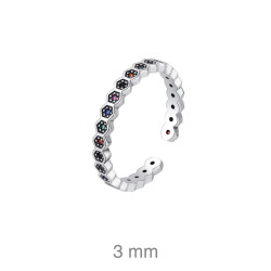 SORTIJA PLATA CIRCONITAS COLOR