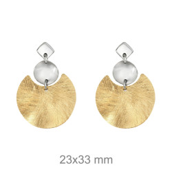 PENDIENTES PLATA BICOLOR