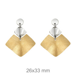 PENDIENTES PLATA BICOLOR
