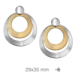 PENDIENTES PLATA BICOLOR CIRCULAR
