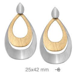 PENDIENTES PLATA BICOLOR GOTA