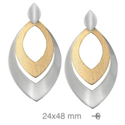 PENDIENTES PLATA BICOLOR