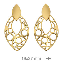 PENDIENTES PLATA B.ORO CALADO