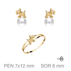 JUEGO PLATA B.ORO+e COMUNION PERRITO PERLA