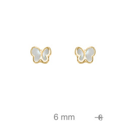 PENDIENTES PLATA B.ORO+e MARIPOSA NACAR