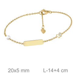 PULSERA PLATA B.ORO+e PLACA MARIPOSA ZTAS PERLA