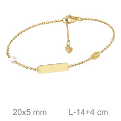 PULSERA PLATA B.ORO+e PLACA MILAGROSA PERLA