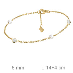 PULSERA PLATA B.ORO+e FLOR NACAR PERLA