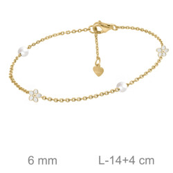 PULSERA PLATA B.ORO+e FLOR NACAR PERLA
