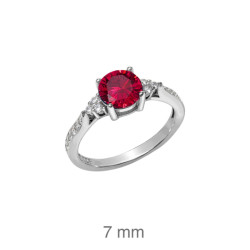 SORTIJA PLATA CIRCONITAS RUBI