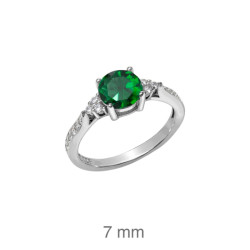 SORTIJA PLATA CIRCONITAS ESMERALDA