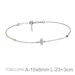 TOBILLERA PLATA CRUZ ASTURIAS ZTAS COLOR