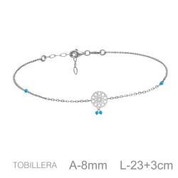 TOBILLERA PLATA ATRAPASUEÑOS ZTA TURQUESA