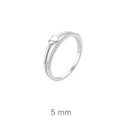 SORTIJA PLATA DOBLE BRAZO CORAZON ZTAS
