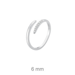 SORTIJA PLATA CRUZADA CIRCONITAS