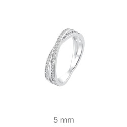 SORTIJA PLATA CRUZADA CIRCONITAS