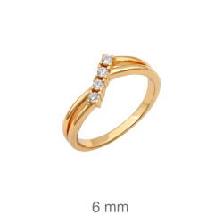 SORTIJA PLATA B.ORO+e DOBLE CIRCONITAS