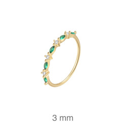 SORTIJA PLATA B.ORO ZTAS ESMERALDA