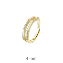 SORTIJA PLATA B.ORO DOBLE GEOMETRICA ZTAS