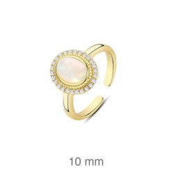 SORTIJA PLATA B.ORO NACAR CIRCONITAS