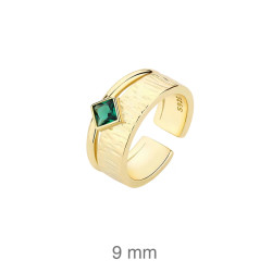 SORTIJA PLATA B.ORO CIRCONITA ESMERALDA