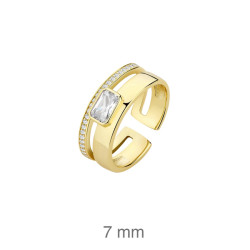 SORTIJA PLATA B.ORO DOBLE CIRCONITAS