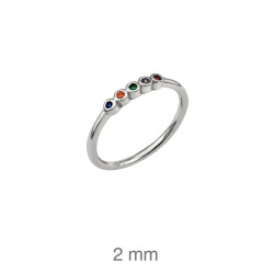 SORTIJA PLATA CIRCONITAS COLOR
