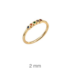 SORTIJA PLATA B.ORO CIRCONITAS COLOR
